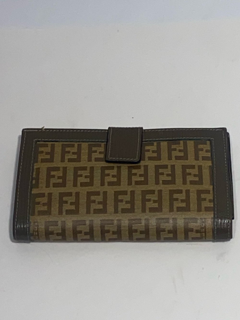 Vintage Fendi FF Zucca Monogram Continental Wallet Brown